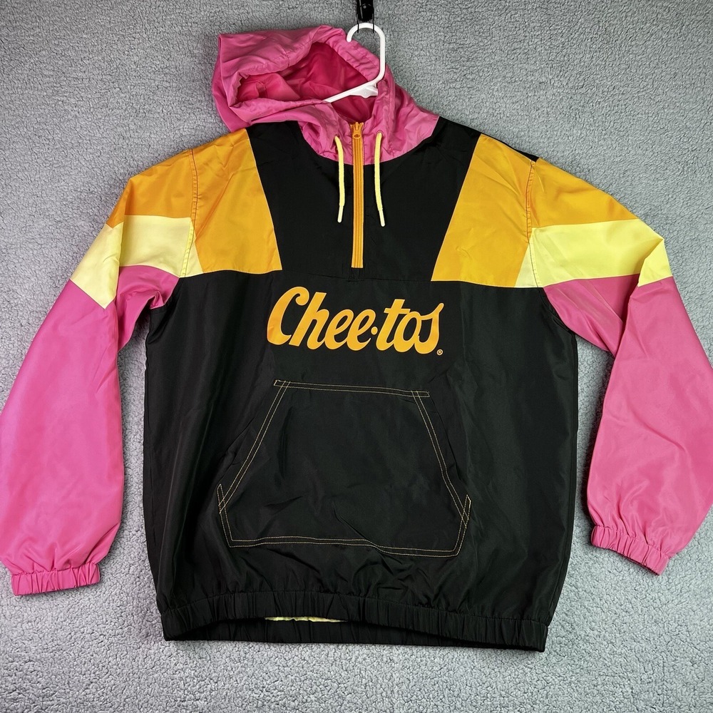 Cheetos Hooded Windbreaker Pink Black Chester Cheetah Basketball M